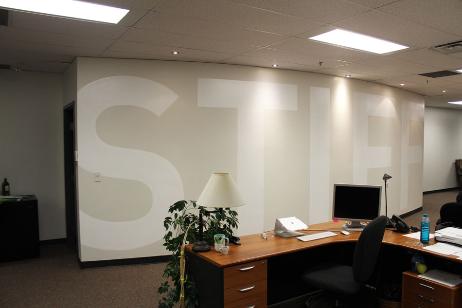 Stiff Sentences Logo Mural